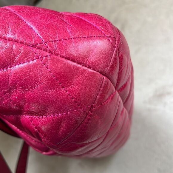 VTG COACH Quilted Raspberry Leather Tote Purse - Picture 12 of 16